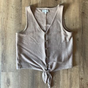 Madewell TeXTURE & THREAD button front tie tank